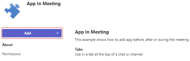 add app in meeting